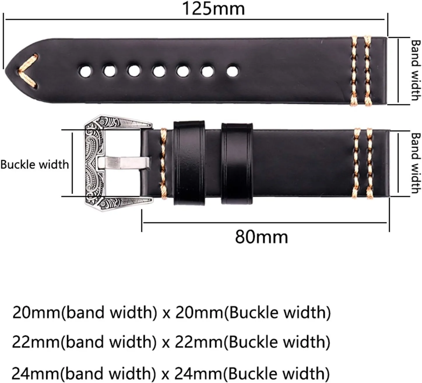 22mm 24mm Leather Watch Band Strap 4 Colors Cowhide Watch imperial soon Accessories Retro Steel Buckle, Watch Strap, Handmade watchband 20mm 