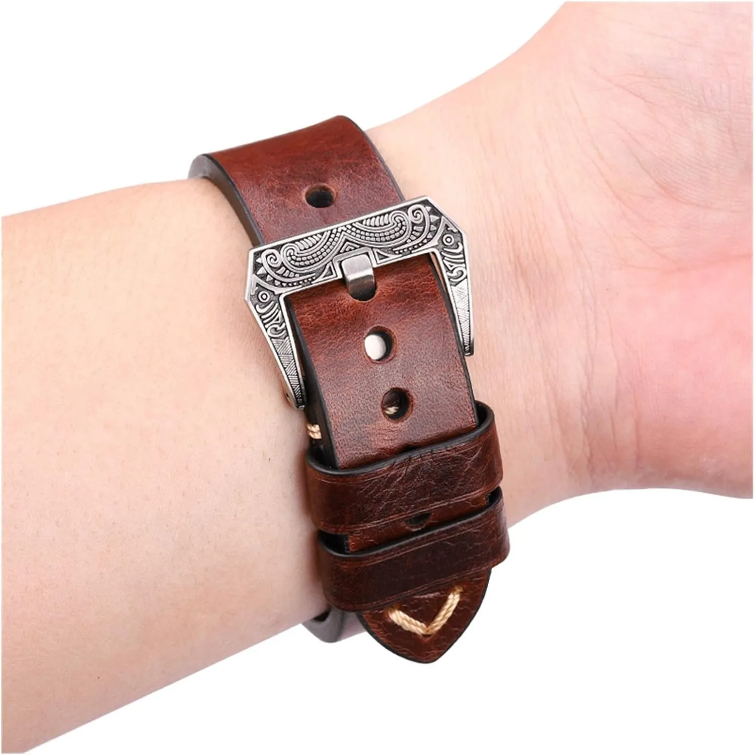 22mm 24mm Leather Watch Band Strap 4 Colors Cowhide Watch imperial soon Accessories Retro Steel Buckle, Watch Strap, Handmade watchband 20mm 