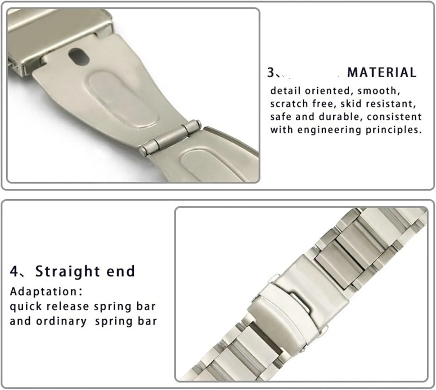 22mm 24mm Strap Stainless Steel Bracelet Three indication popular electrical Beads Wristband Folding Buckle Universal Watch Band Metal Watchbands 20mm 