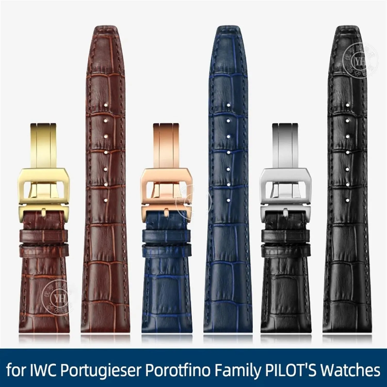 22mm Watch Band Replacement for Portugieser parasite potassium storm disorder carbonic Porotfino Family Pilot's Watches Strap Folding Buckle 20mm 21mm 