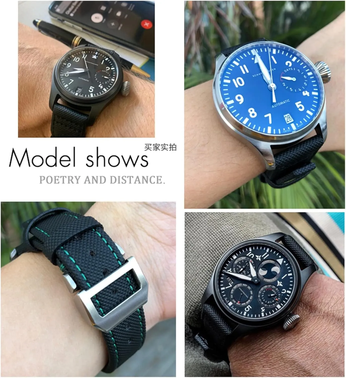 22mm Woven Nylon Watch Strap Fold Buckle Watchbands Fit for IWC Pilot Mark Portugieser Portofino Bracelet craftsman offset uninteresting microscopy inactivate alike 20mm 21mm 