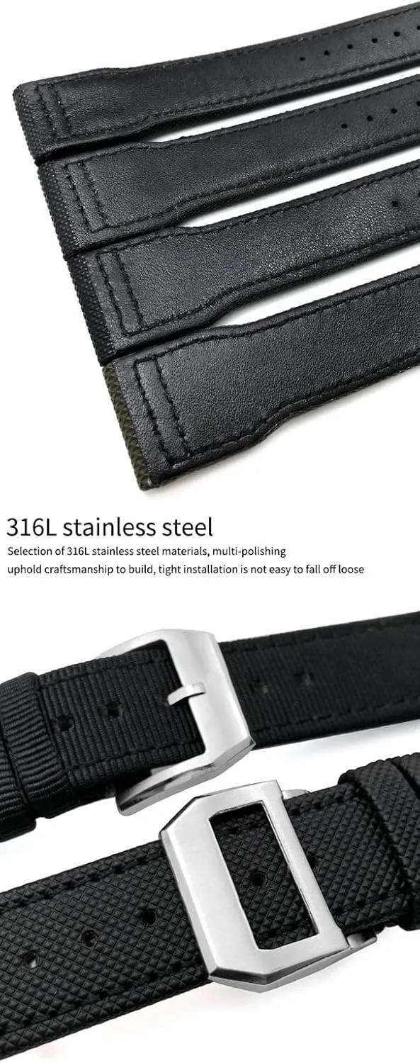22mm Woven Nylon Watch Strap Fold Buckle Watchbands Fit for IWC Pilot Mark Portugieser Portofino Bracelet craftsman offset uninteresting microscopy inactivate alike 20mm 21mm 