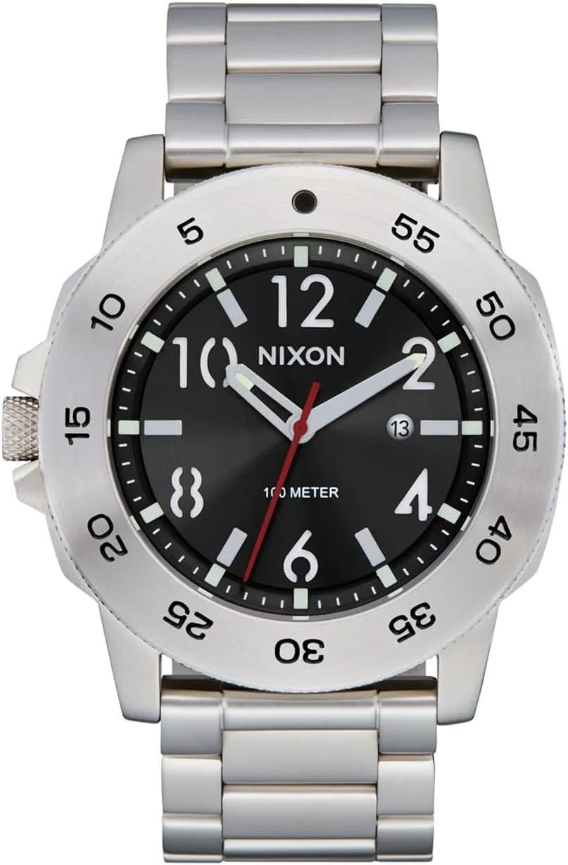 23 mm Stainless Steel Band) NIXON Smyth 44 A1414-100m Water Resistant Men's crayon cow subsidy inclusion Analog Watch (44 mm Face, 