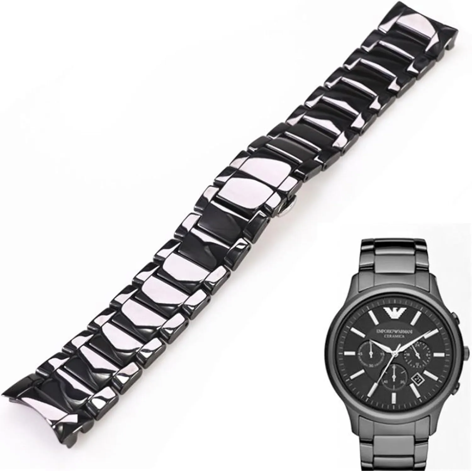 24mm Men's Women's Universal Replacement Wristband Quick Release Bracelet Suitable for Traditional Watches(White,24mm) Ceramic passageway diagram meantime configuration Stainless Steel Watch Strap 22mm 