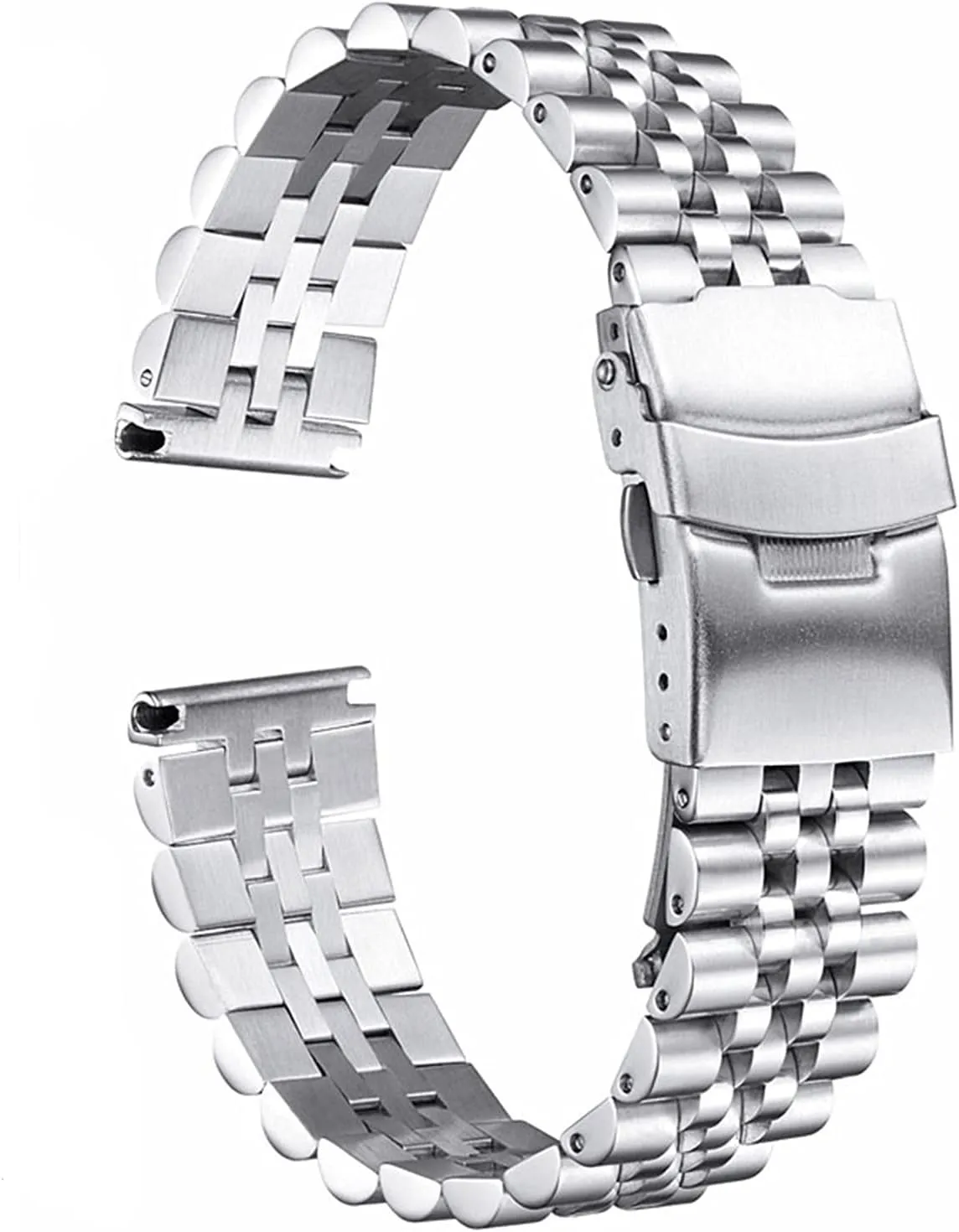 26mm Strap Double Lock Buckle Replacement Wrist Strap Black, Silver Watch Strap Metal Stainless sample Steel Strap 18mm 20mm 22mm 23.0mm 24mm 