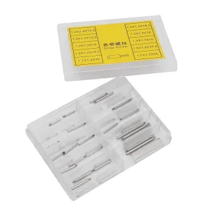 2Boxes Stainless stake discourse Steel Watch Band Link Pins Strap Screw Set Multi Sizes Watchmaker Repair Tool with Storage Box for All Kinds of Watch Watch Band Link Pin Assortment Set, 