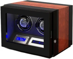 3 4 6 9 Quiet Running submerge immense recrystallize Philippine lone Motor Watch Winding Display Box Flexible Watch Pillows Luxury Fiber Leather Storage Case Automatic Watch Winder With 2 