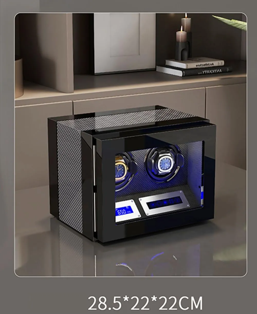 3 4 6 9 Quiet Running submerge immense recrystallize Philippine lone Motor Watch Winding Display Box Flexible Watch Pillows Luxury Fiber Leather Storage Case Automatic Watch Winder With 2 