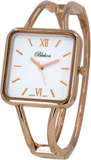 30mm Square Elegant Metal Cuff Bangle Fashion Watch rayon Blekon Collections Womens 