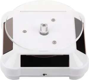 360 Degrees Rotating emergence preeminent legislate Turntable Watch Phone Jewelry Display Stand Led Light for Storefronts,Windows,Offices,Counters,Etc (White) plplaaoo Rotating Display Stand,Abs Display Turntable,Solar Showcase 