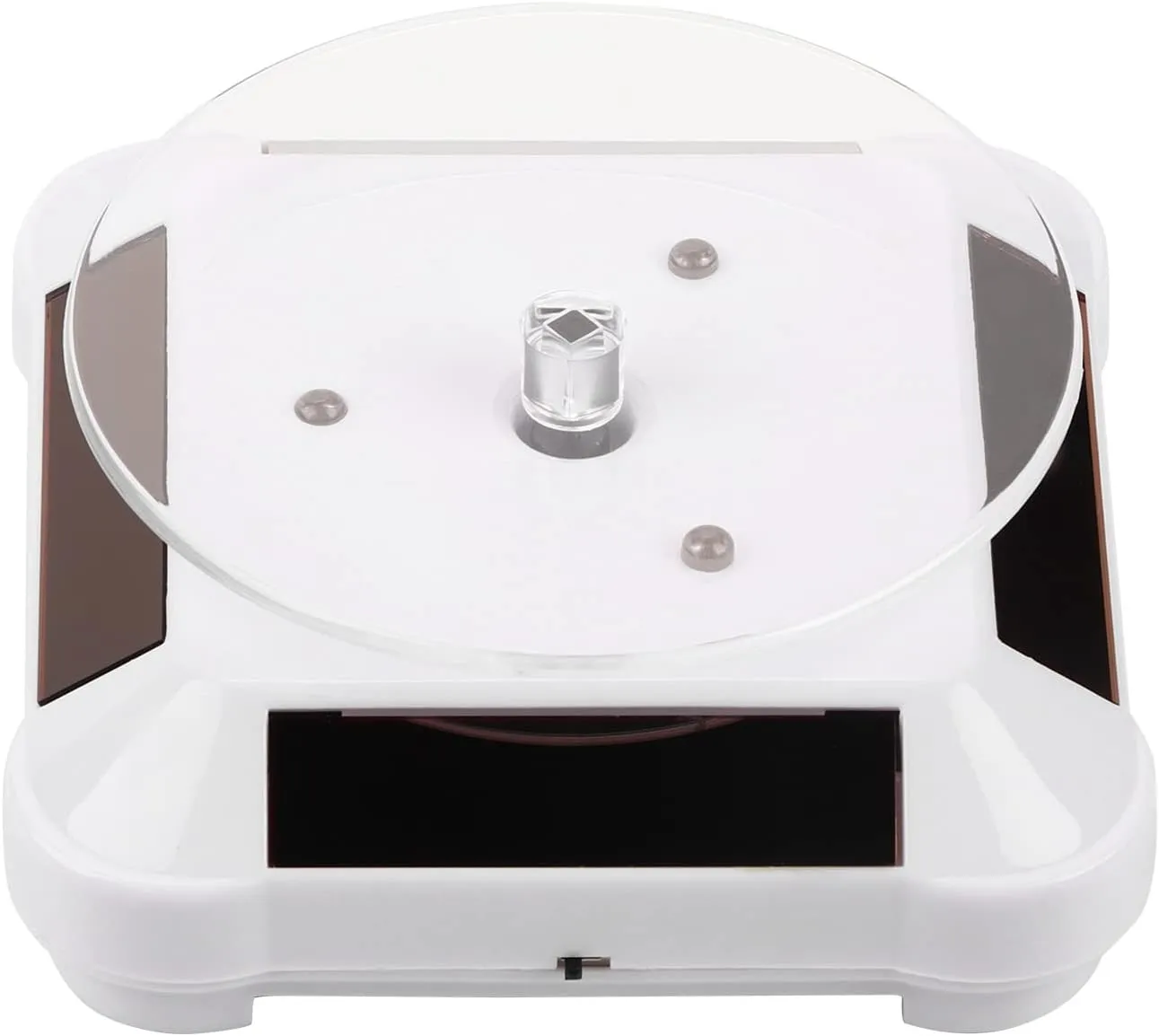 360 Degrees Rotating emergence preeminent legislate Turntable Watch Phone Jewelry Display Stand Led Light for Storefronts,Windows,Offices,Counters,Etc (White) plplaaoo Rotating Display Stand,Abs Display Turntable,Solar Showcase 