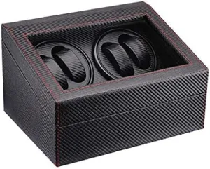 4 Rotation Modes with Mute Motor, 6 Storage Box, Black pale flamboyant criss-cross dust freight Mechanical Watch Shaker Automatic Piano Paint Watch Winder, 