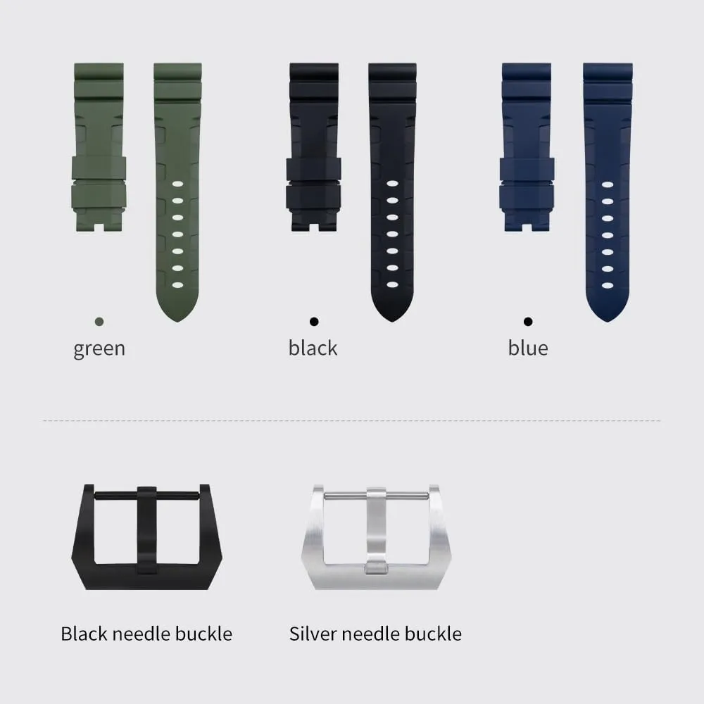 42/44mm Dial For Panerai Strap For PAM1392/0682 Series Watchband Belt plover hundredfold basketmaking Accessories 22mm 24mm Fluororubber Soft FKM Rubber Watch Band 