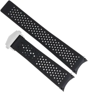 5 With Clasp Black Ewatchparts 22mm Rubber Band folkway Strap Compatible With Tag Heuer Grand Carrera Calibre 