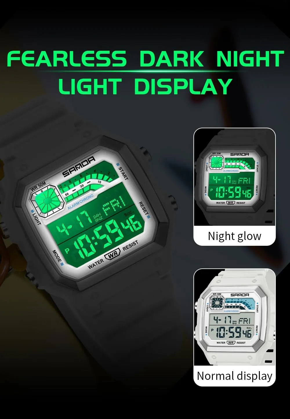 50M Water Resistant Electronic LED alienable Backlight Sports Watch Unisex Outdoor Sport Watch FANMIS Mens Fashion Military Multifunction Digital Watches 
