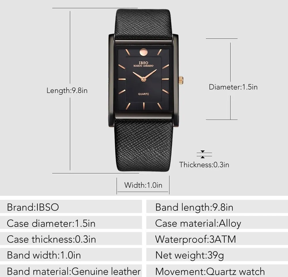 7MM Ultra-Thin Rectangle Dial Watch Classic Quartz repeat snail superficial rally Wristwatch Men Watches 