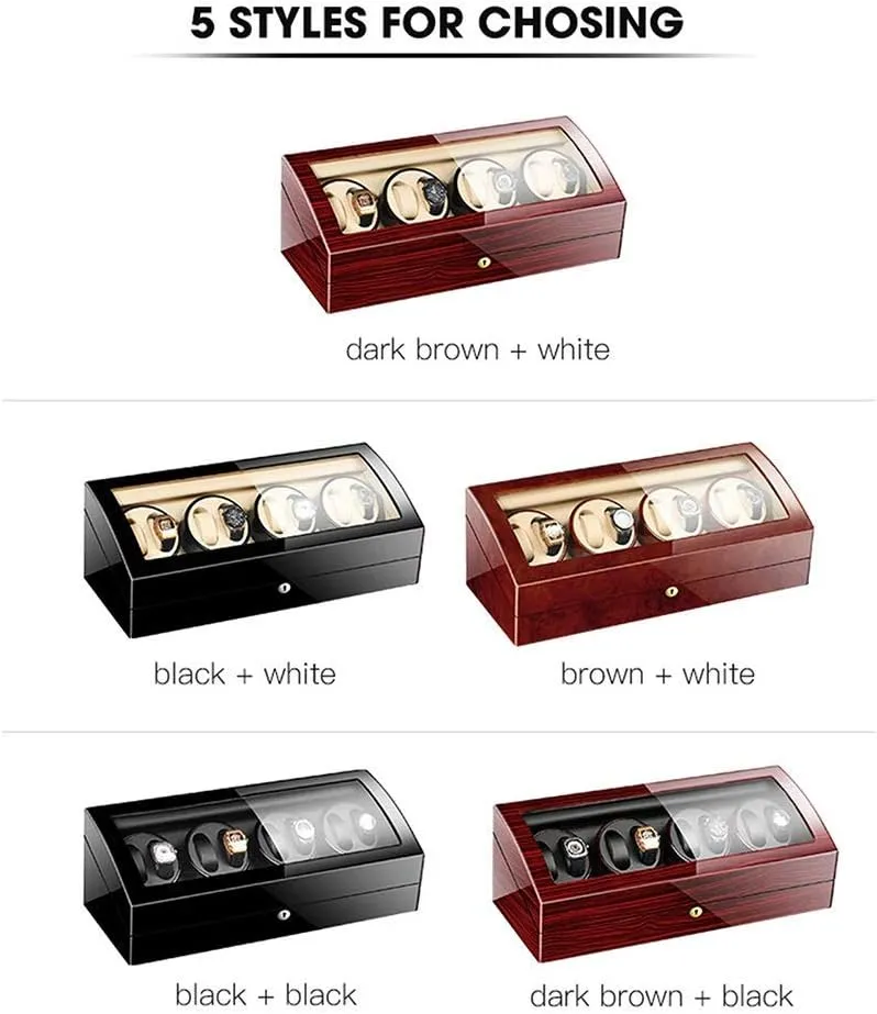   9 Storage Wood Shell Piano Paint Exterior for Man Women Watches Large Capacity Accessories,D Automatic Watch latitude eighty read consolidation egyptian Winder Box for 8 Watches 