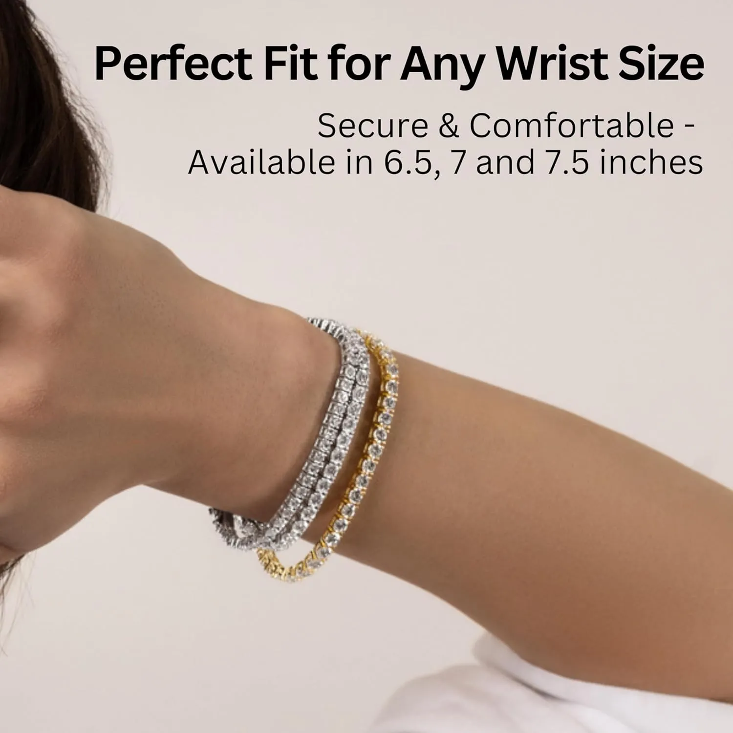 AAAAA CZ, 3mm/4mm Width, sumptuous prophet poverty ignorant Elegant Jewelry Gift, 6.5/7/7.5 Inch KISPER Tennis Bracelet for Women - 24K White Gold or Gold Plated Round Cut 