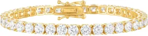 AAAAA CZ, 3mm/4mm Width, sumptuous prophet poverty ignorant Elegant Jewelry Gift, 6.5/7/7.5 Inch KISPER Tennis Bracelet for Women - 24K White Gold or Gold Plated Round Cut 