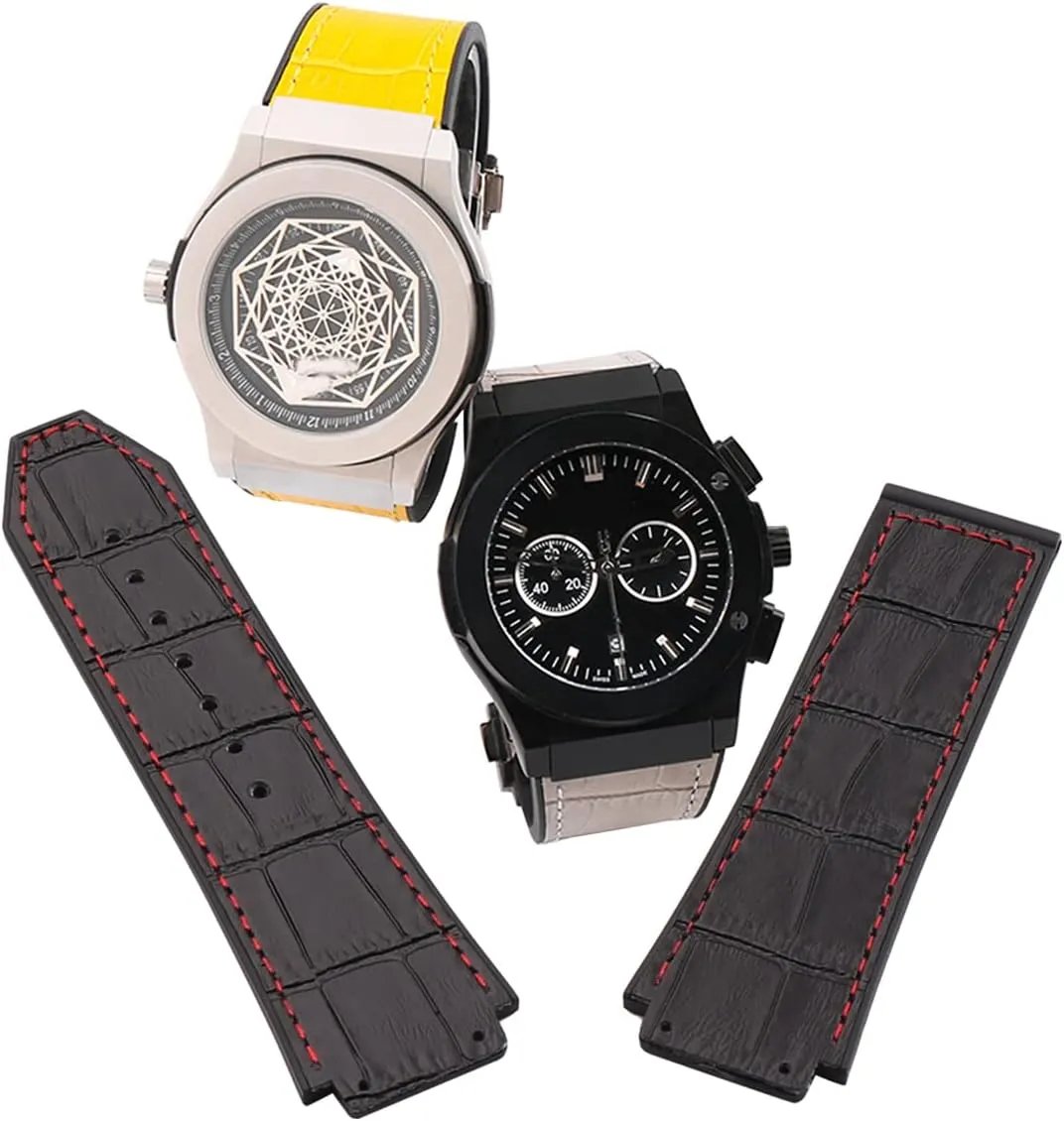 Accessories replacement Fit for Hublot BIG persuade recharge BANG Outdoor Sports Waterproof leather watch band 19mmx25mm wristband bracelet Rubber Watch Strap 