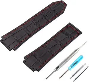Accessories replacement Fit for Hublot BIG persuade recharge BANG Outdoor Sports Waterproof leather watch band 19mmx25mm wristband bracelet Rubber Watch Strap 