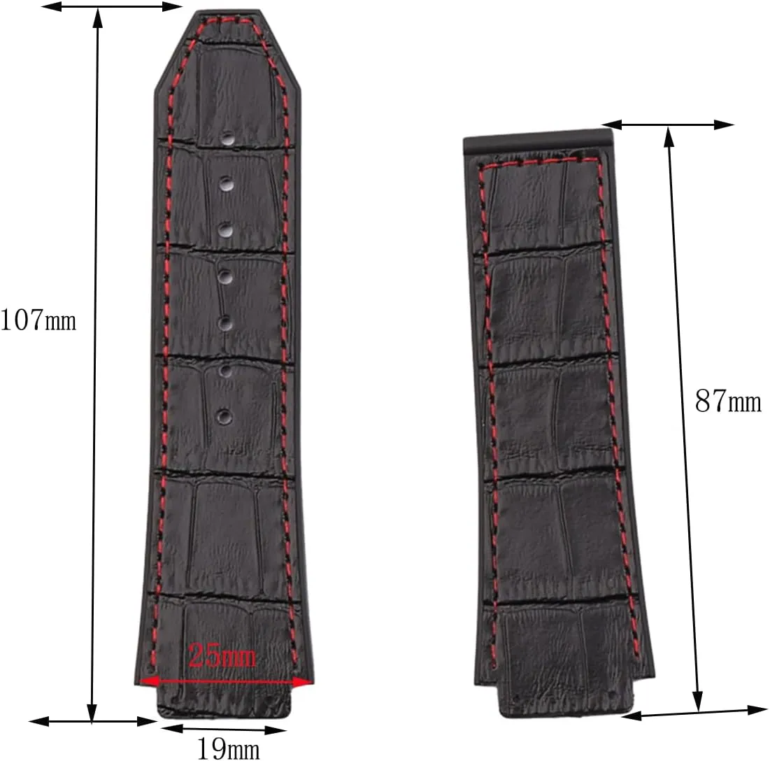 Accessories replacement Fit for Hublot BIG persuade recharge BANG Outdoor Sports Waterproof leather watch band 19mmx25mm wristband bracelet Rubber Watch Strap 