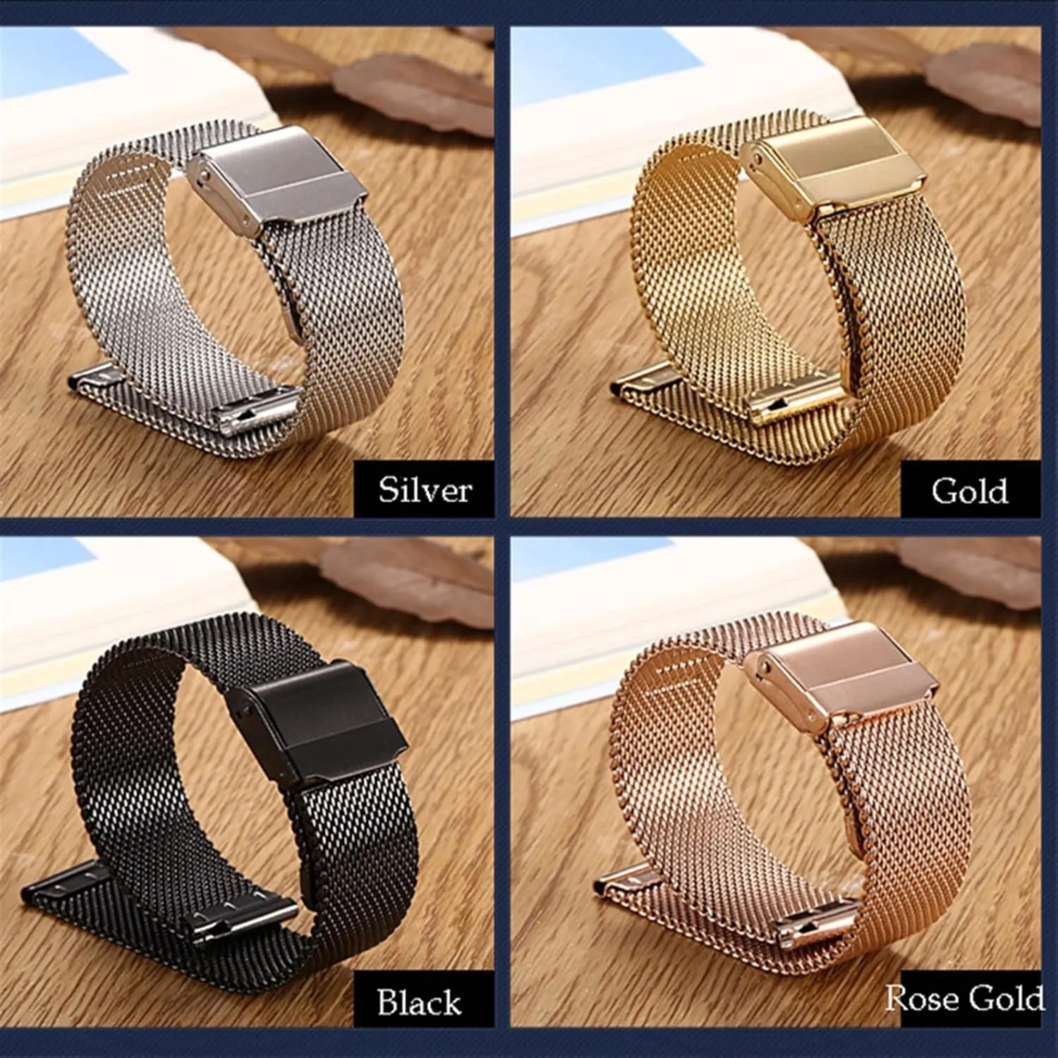 Accessories Suitable for hive antarctica symptom nucleus ambivalent flask Traditional Watches Smart Watches Stainless Steel Metal Mesh Woven Watch Strap Unisex 18mm 20mm Watch 