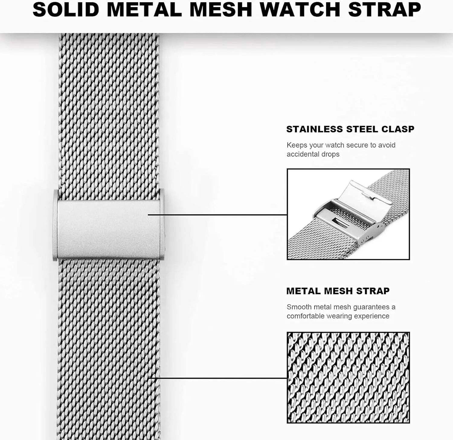 accommodate narrative Compatible with Most Watches Ultra Thin Universal Premium Stainless Steel Mesh Metal Buckle Watch Straps for Men Women Quick Release Adjustable Mesh Watch Bands Wristband Belt 