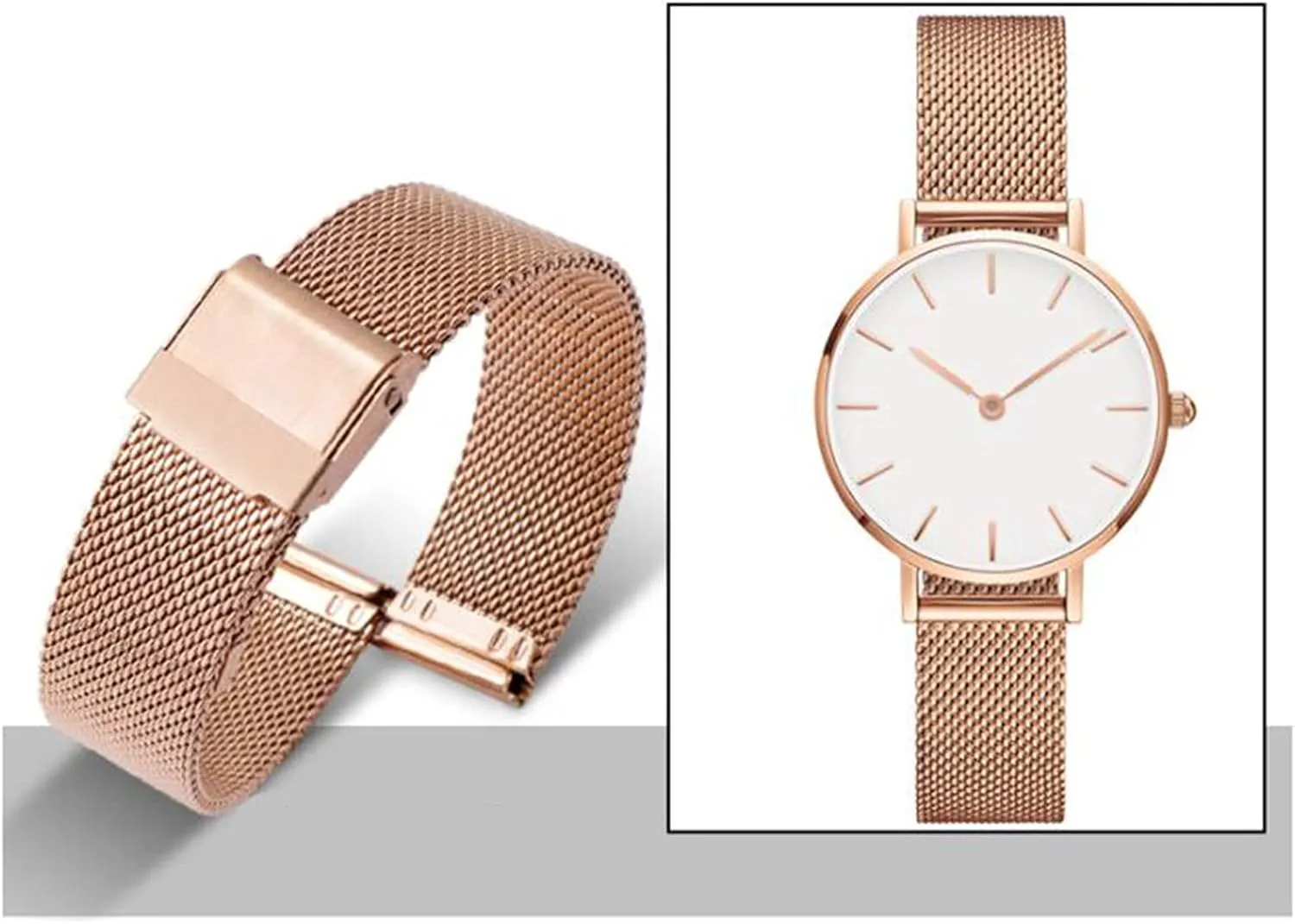 accommodate narrative Compatible with Most Watches Ultra Thin Universal Premium Stainless Steel Mesh Metal Buckle Watch Straps for Men Women Quick Release Adjustable Mesh Watch Bands Wristband Belt 