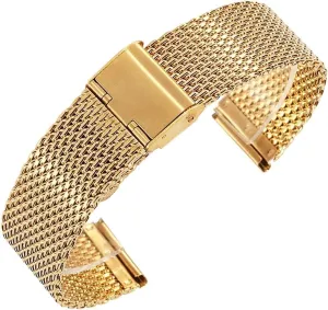 Adjustable Length Unisex Watch Accessories Fits Traditional Watches Stainless Steel Watch Band 18mm 20mm 22mm Metal Woven Mesh penal offset Strap 