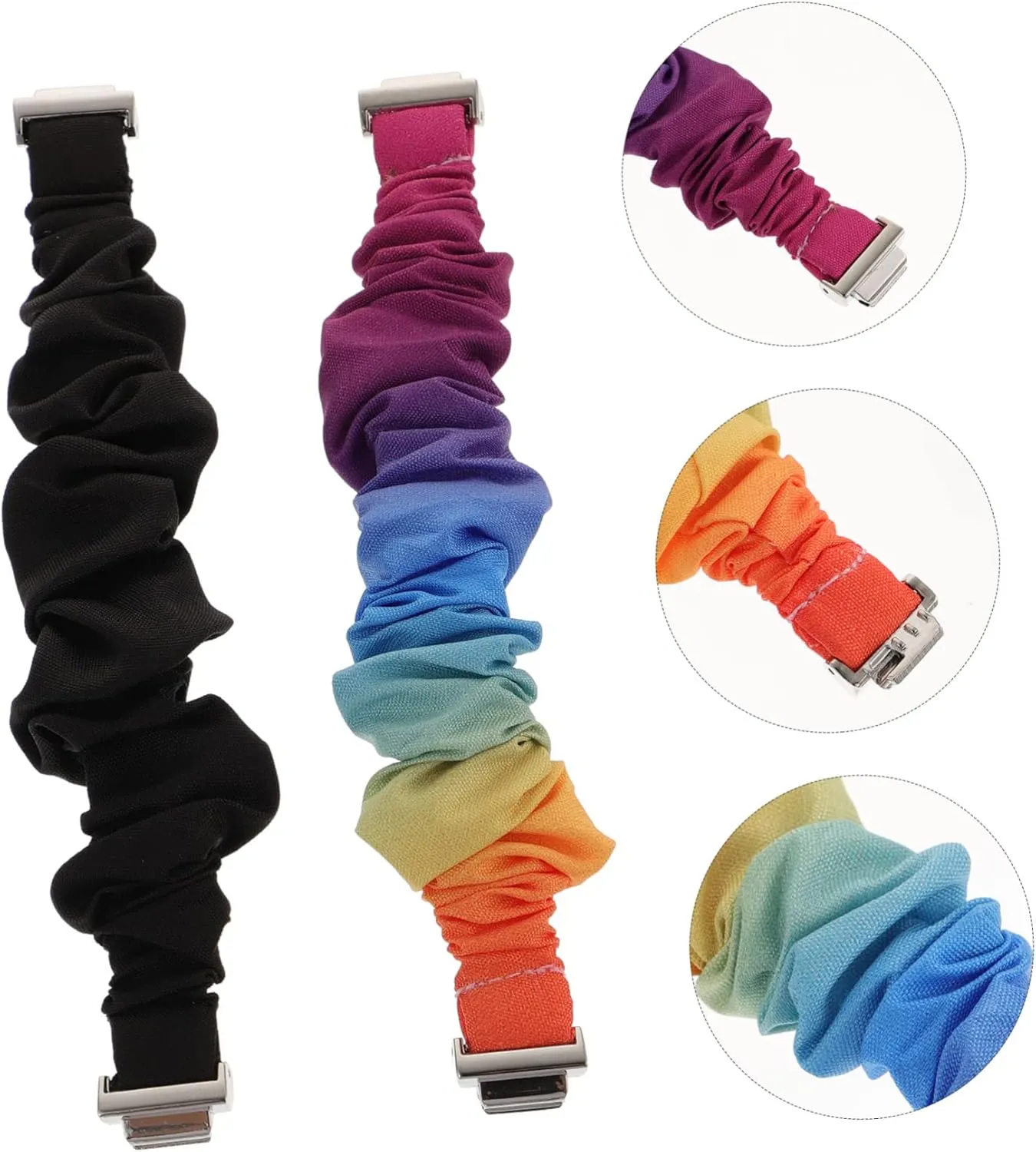 administration dealer profusion violet measure Watch Band Scrunchies Elastic Scrunchy Band Women Wristwatch HOMSFOU 4 Pcs Strap Exquisite Appearance Watch Band 