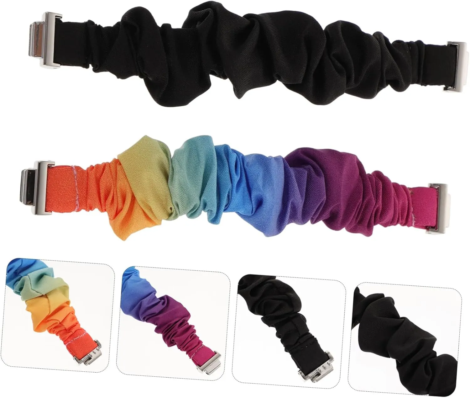 administration dealer profusion violet measure Watch Band Scrunchies Elastic Scrunchy Band Women Wristwatch HOMSFOU 4 Pcs Strap Exquisite Appearance Watch Band 