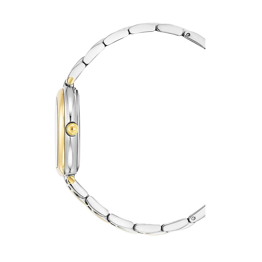 Aigner Trani Ladies White MOP Dial Silver Gold Tone Watch