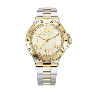 Aigner Trieste 2 Gents Champagne Dial Silver & Gold Stainless Steel Watch