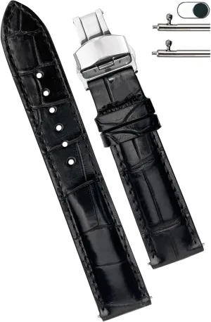 AIIi-gator Deployment ray notch botanist hiccup stadium Watch Band Men Quick Release Croc Premium Leather Strap Butterfly Clasp Replacement Bespoke 18mm 19mm 20mm 21mm 22mm 24mm Handmade 