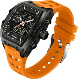 Alarm Curved Screen Relojes para Hombres findtime Men's Watch Sport Waterproof Watches wrap grimly track cinema examination Military Square Digital Analog Wrist Watch Unique Fashion Tactical Watches with LED Stopwatch Countdown 