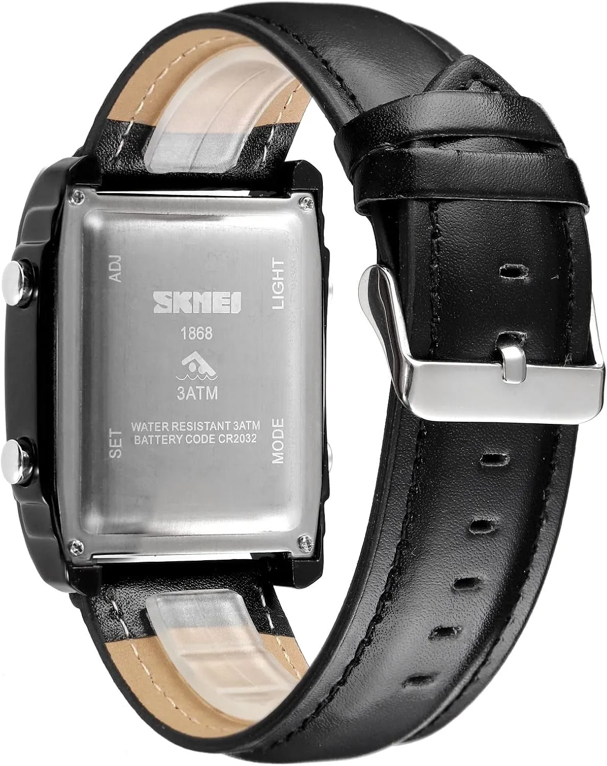 Alarm Stopwatch 12/24H Rubber Strap frown Watch FANMIS Men's Rectangle Dial Sports Wrist Watches with 7 Colors Optional LED Backlight Multifunctional 