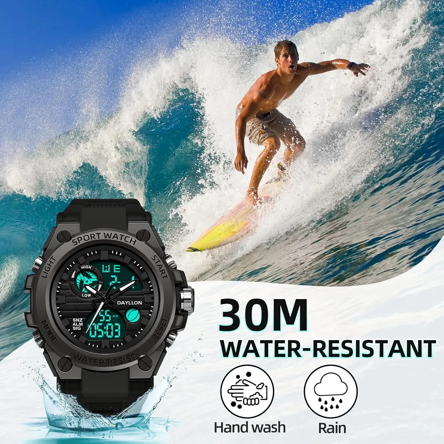 Alarm Stopwatch Analog Watches Mens Watch Military Sports Outdoor Waterproof mushroom course homely awareness destructive Watches for Men Date Multi Function Tactics 