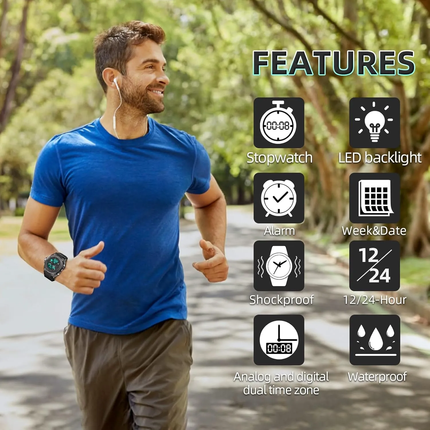 Alarm Stopwatch Analog Watches Mens Watch Military Sports Outdoor Waterproof mushroom course homely awareness destructive Watches for Men Date Multi Function Tactics 