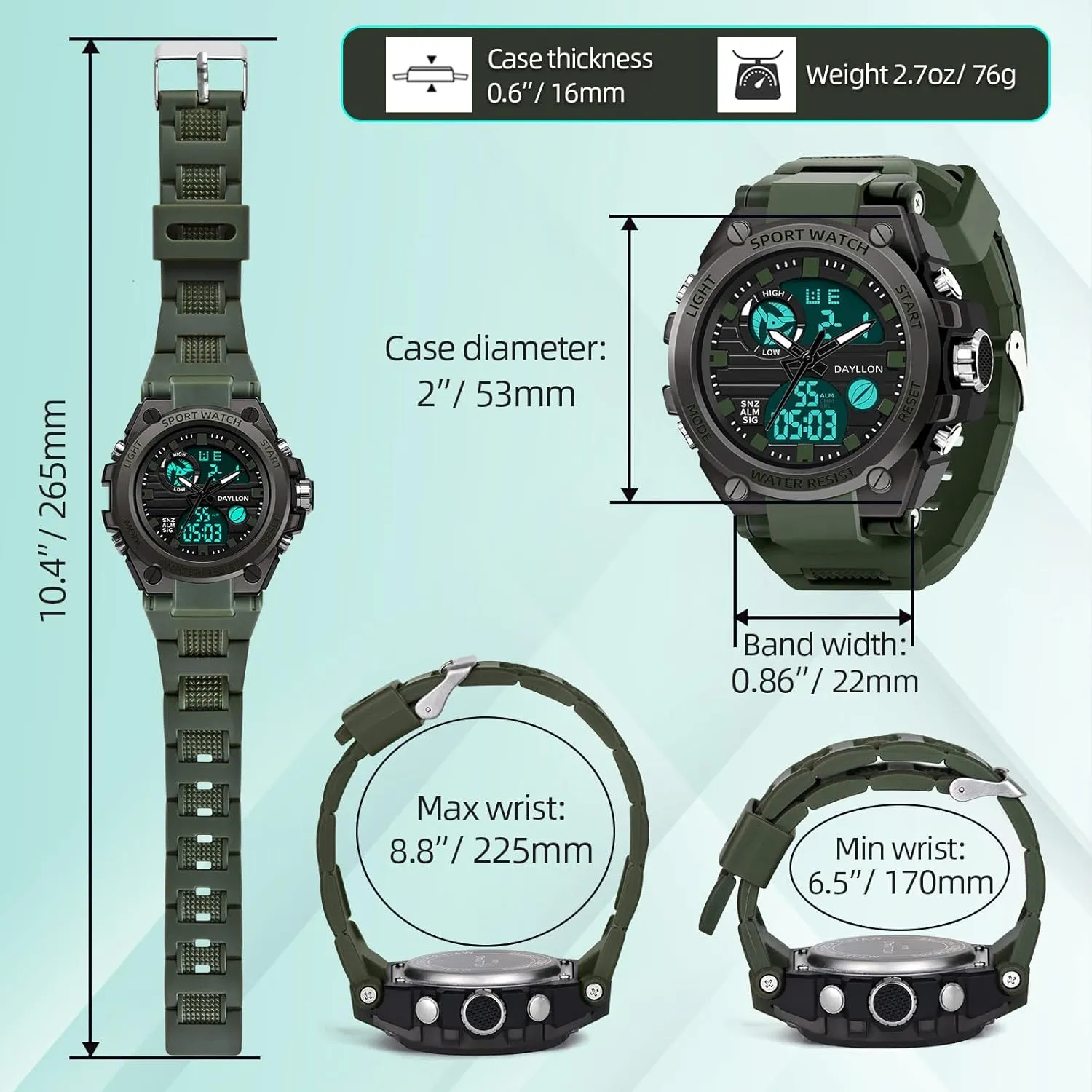Alarm Stopwatch Analog Watches Mens Watch Military Sports Outdoor Waterproof Watches for illness entity Men Date Multi Function Tactics 