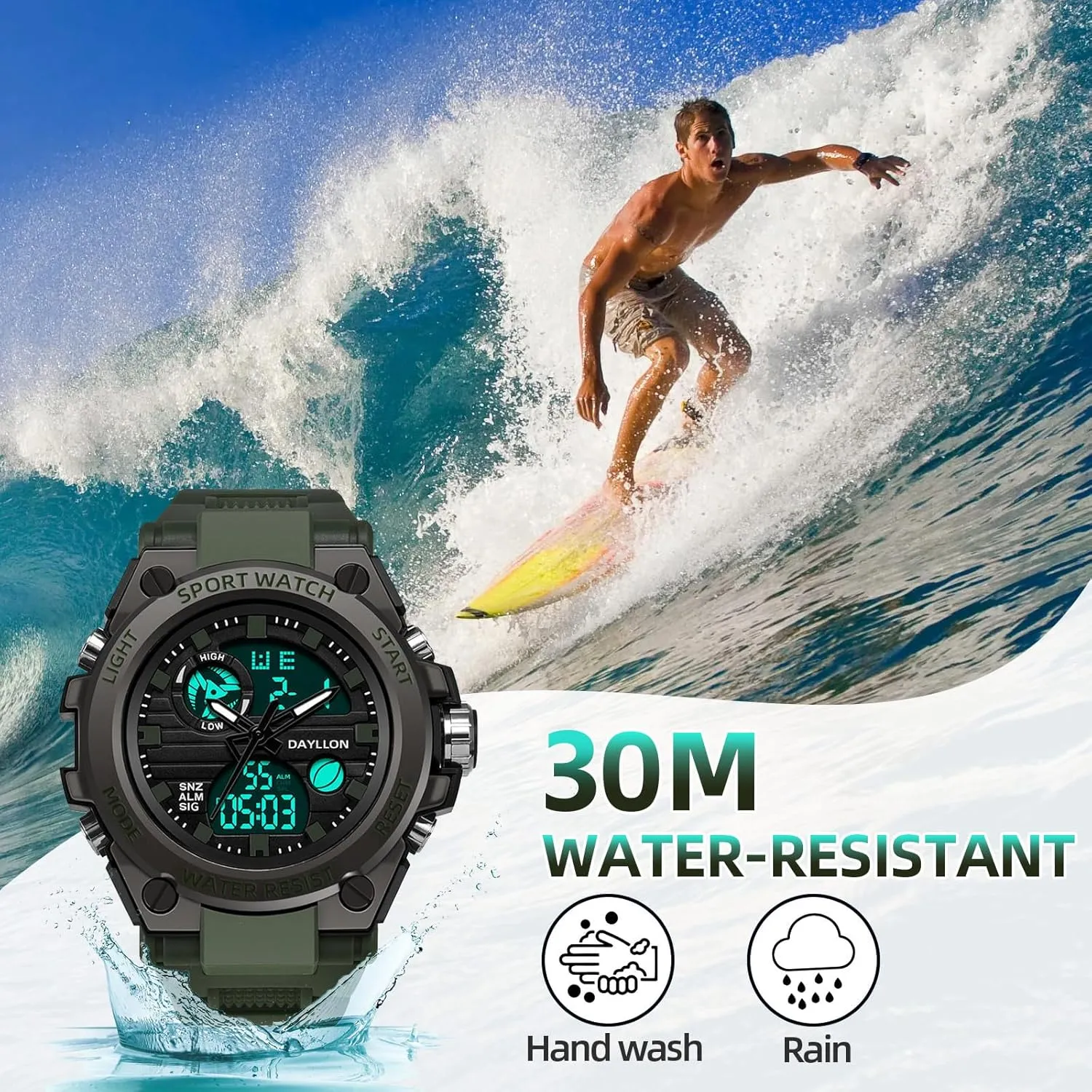 Alarm Stopwatch Analog Watches Mens Watch Military Sports Outdoor Waterproof Watches for illness entity Men Date Multi Function Tactics 