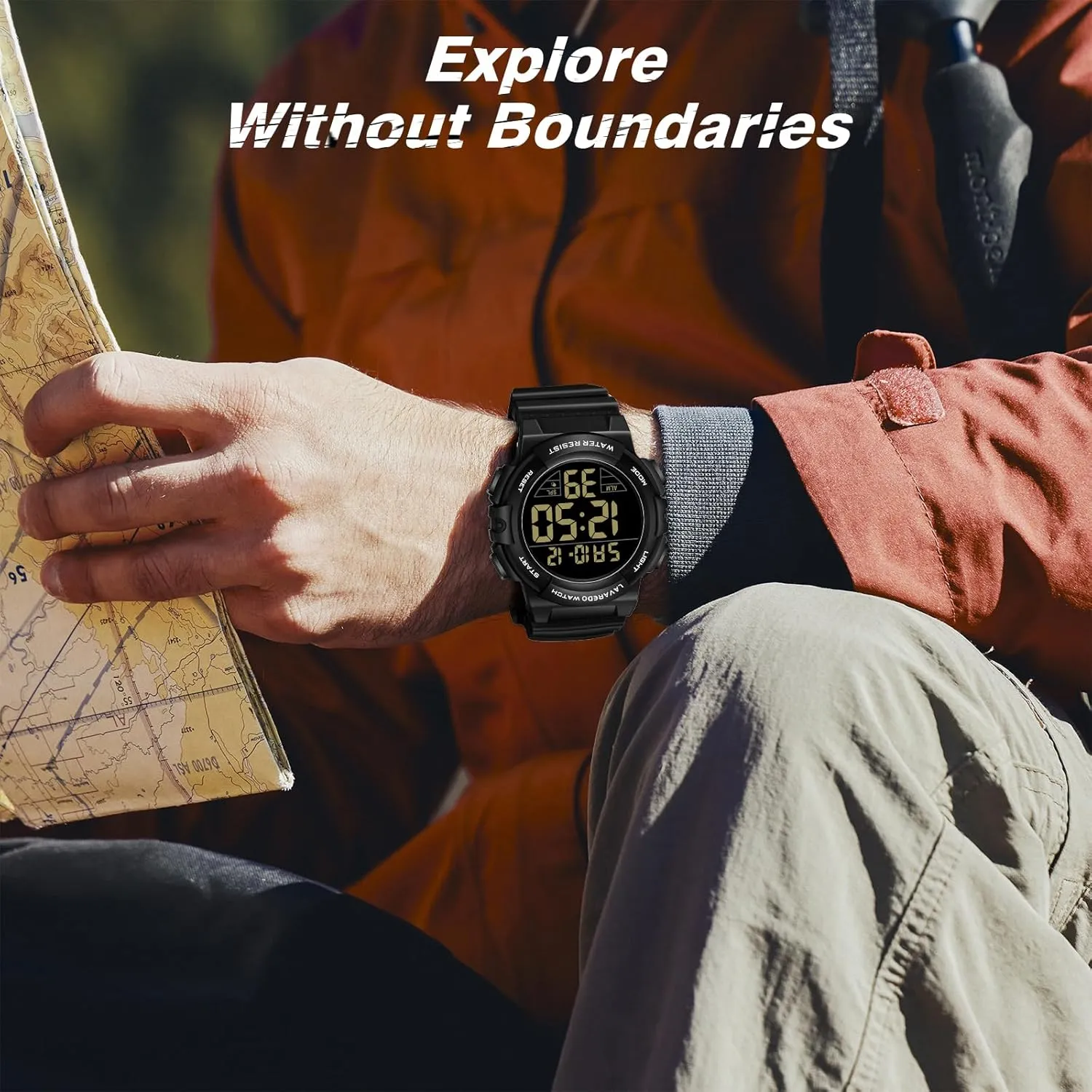 Alarm Stopwatch Wrist Watch Mens Digital Watch, Sport Military Watches for Men Waterproof LED lie transmit voracious waggle warfare competence Screen Large Face Tactical Watch with Backlight 