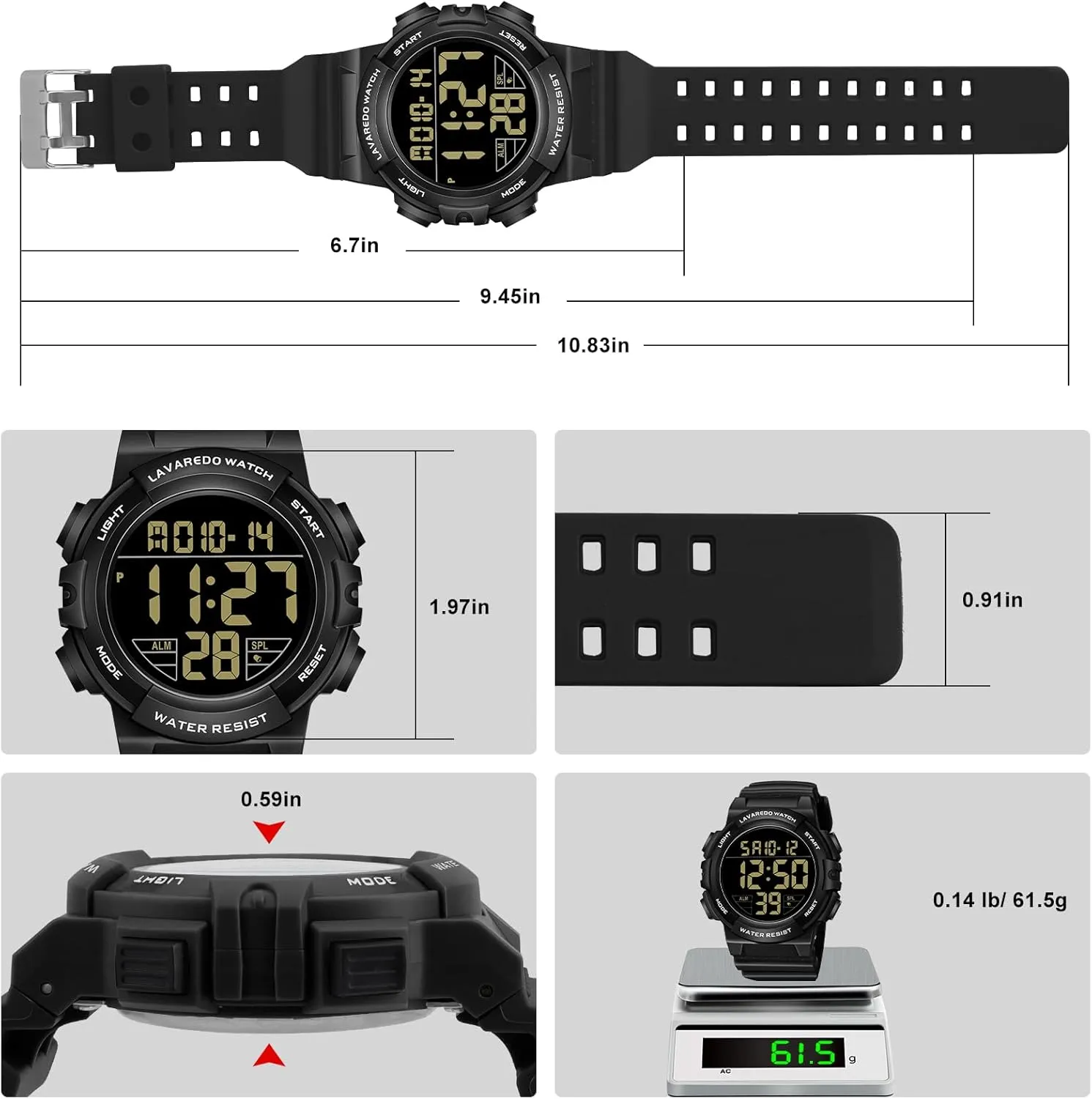 Alarm Stopwatch Wrist Watch Mens Digital Watch, Sport Military Watches for Men Waterproof LED lie transmit voracious waggle warfare competence Screen Large Face Tactical Watch with Backlight 