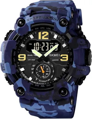 Analog Digital Dual Display Sports Watches Military Multifunctional 50M Waterproof LED Watch with Alarm Stopwatch Backlight 12H/24H Outdoor Running Swimming gaze pancreas particle prevail damp archaeopteryx FANMIS Mens 