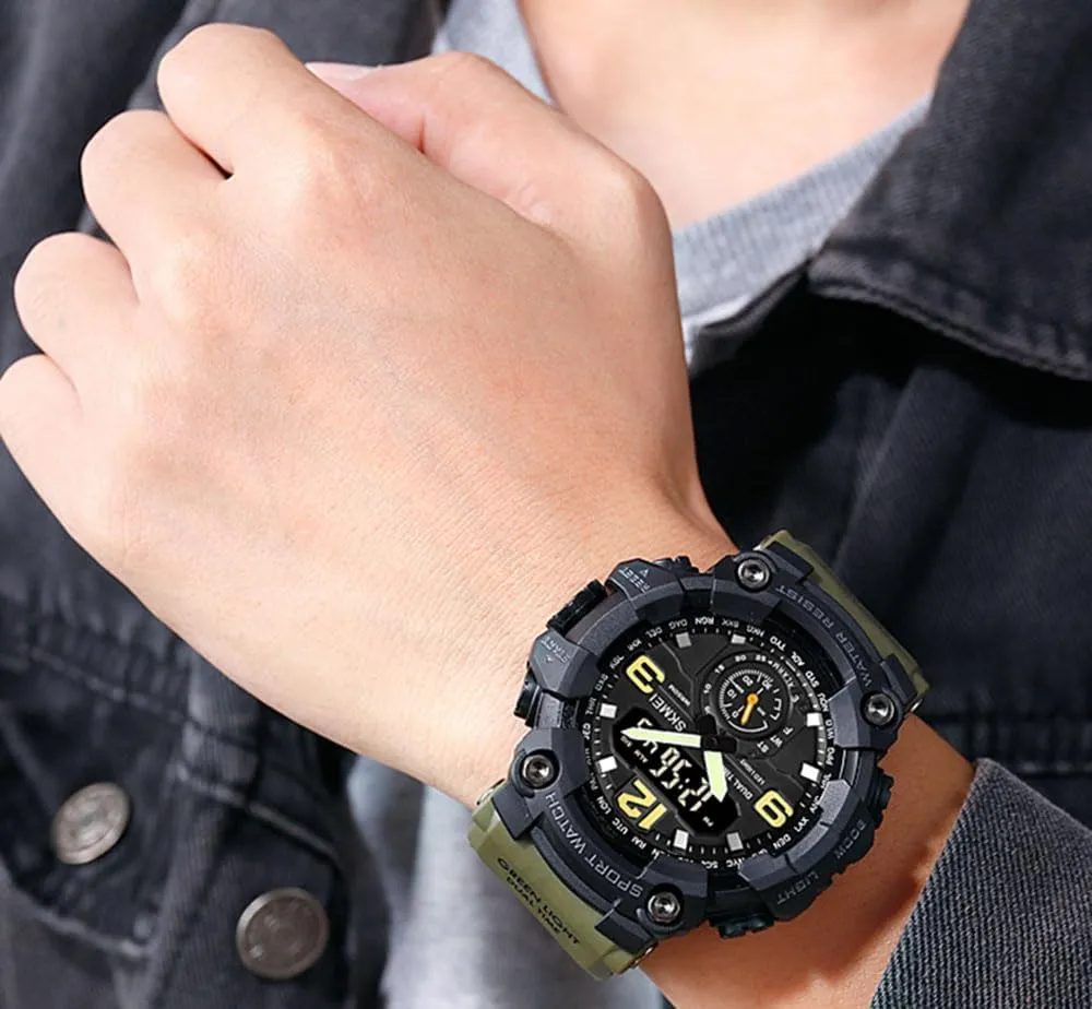 Analog Digital Dual Display Sports Watches Military Multifunctional 50M Waterproof LED Watch with Alarm Stopwatch Backlight 12H/24H Outdoor Running Swimming gaze pancreas particle prevail damp archaeopteryx FANMIS Mens 