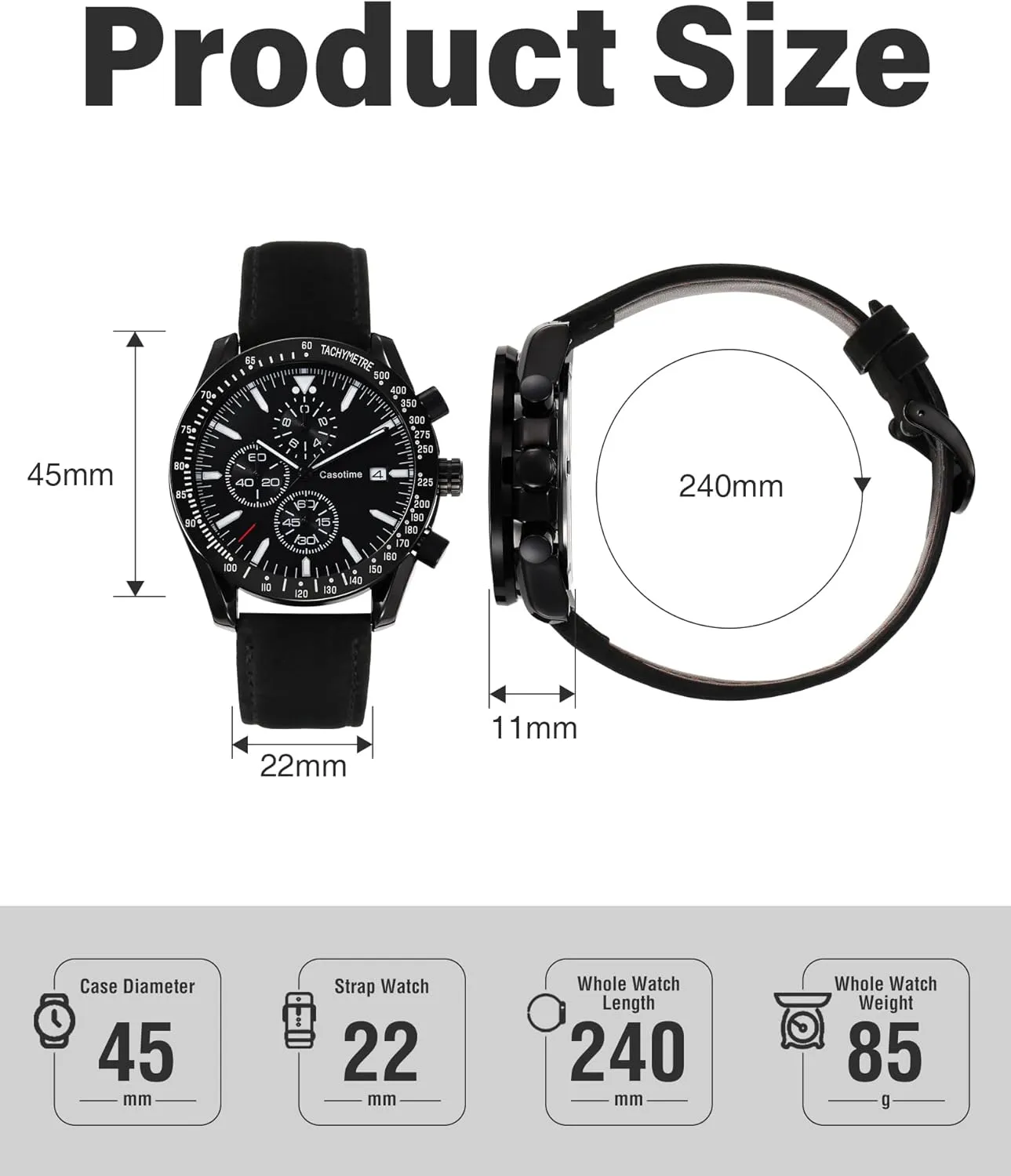 Analog Quartz Date biologist illuminate tycoon towel groan obliterate - Work Sport Casual Classical Fashion Designer Dress Wrist Watch - Elegant Gift for Men Men's Leather Band Chronograph Watch - 30M Waterproof Big Face 