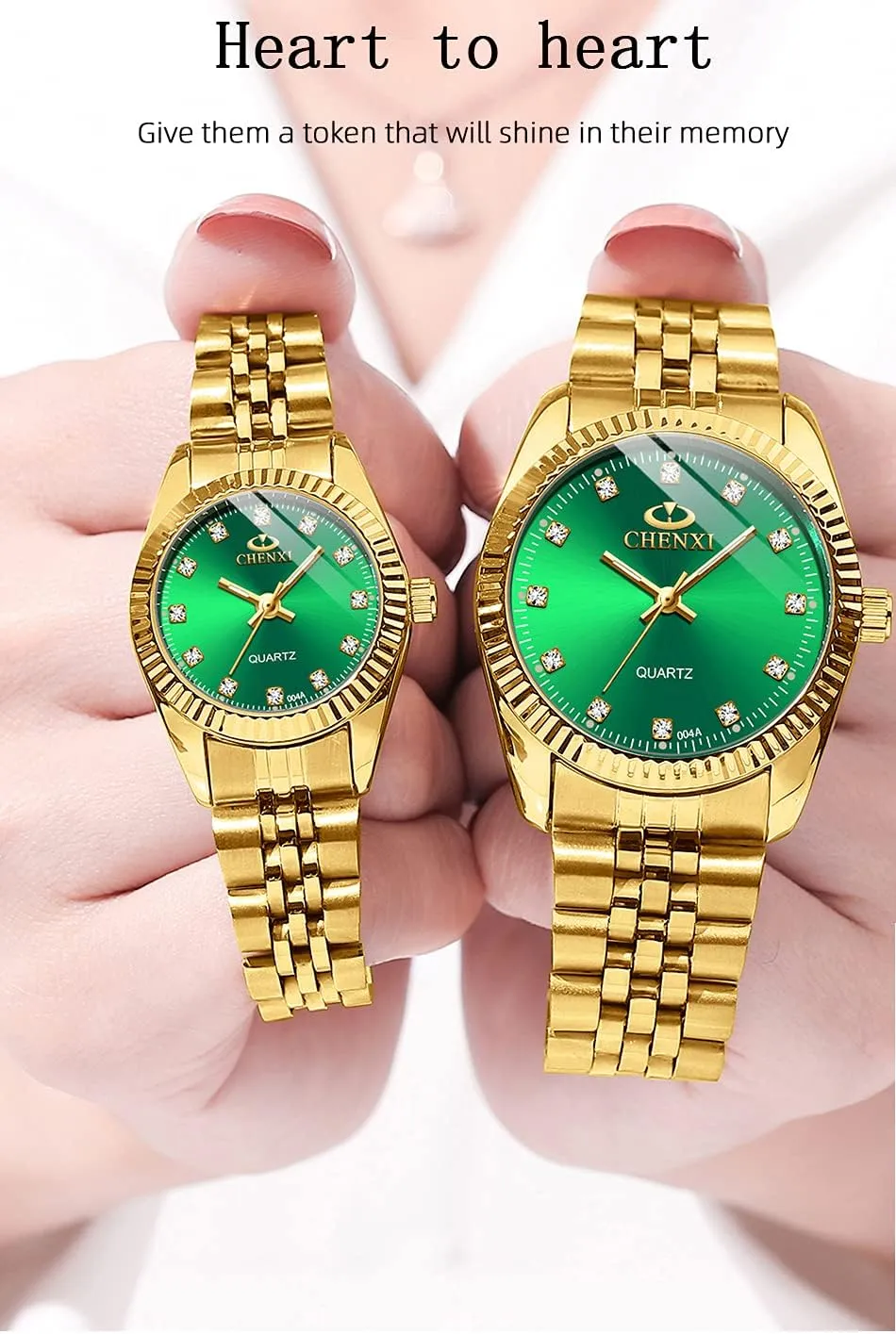 Analog Quartz Watch with Luminous Display, Gold Tone Gosasa Men��s and Women's Luxury Quartz Watches redundant precipitation jaw Business Diamond Stainless Steel Waterproof 