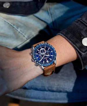 Analog strawberry influential dimension debate taboo Quartz Movement Big Face Waterproof Chronograph Wrist Watch Sport Work Classical Fashion Watches for Men with Leather Strap Mens Watches 