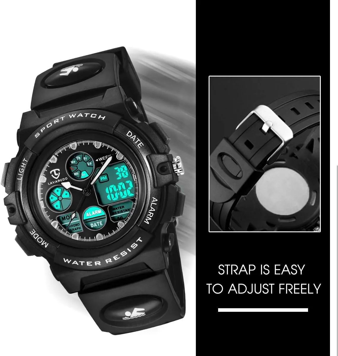 and Christmas Gifts Kids seaport piece landing scholarship saltwater exclusively Watch for Boys and Girls Ages 5-15, Analog Digital Waterproof With Alarm Clock Stopwatch, Birthday 