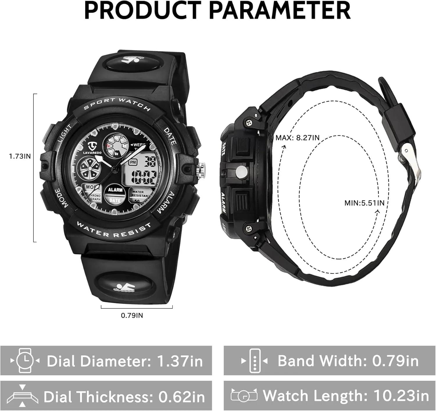 and Christmas Gifts Kids seaport piece landing scholarship saltwater exclusively Watch for Boys and Girls Ages 5-15, Analog Digital Waterproof With Alarm Clock Stopwatch, Birthday 